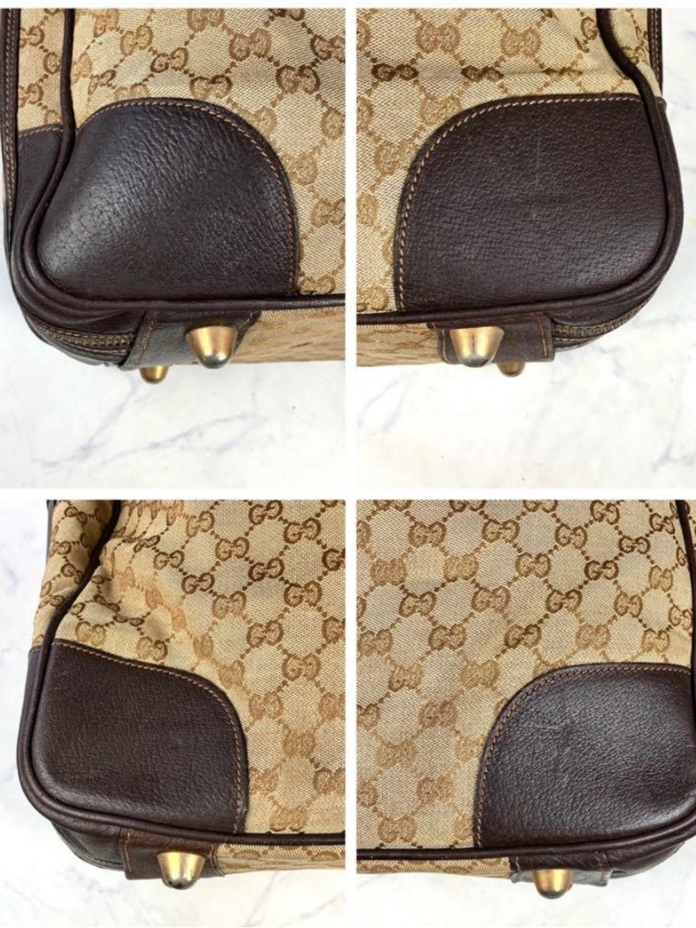 Gucci Brown Monogram Canvas Duffel with Dark Brown Leather Trim - Picture 5 of 11